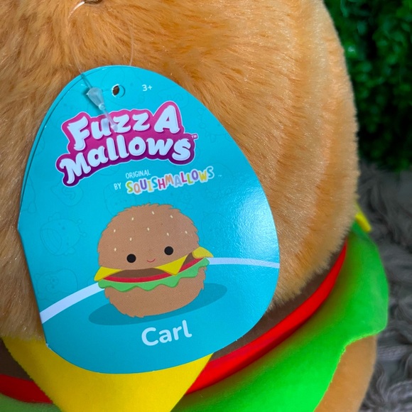 NWT Carl the Cheeseburger Fuzz A Mallow Squishmallows 12" - Picture 7 of 8